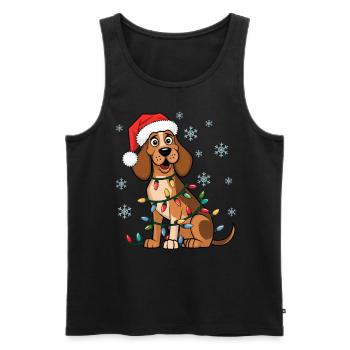 Treeing Walker Coonhound Christmas Lights Xmas - Männer Premium Bio Tank Top - Schwarz - Vorne - Michal (187cm)