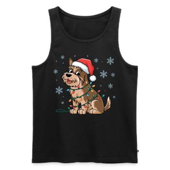 Welsh Terrier Christmas Lights Xmas Dogs Gifts - Männer Premium Bio Tank Top - Schwarz - Vorne - Michal (187cm)