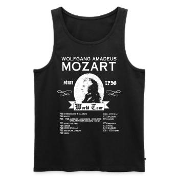 Wolfgang Amadeus Mozart Vintage Music Tour - Débardeur bio Premium Homme - noir - Devant - AI Model Male 178 light (178cm)