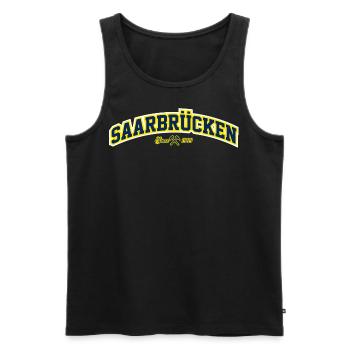 Saarbrücken - Männer Premium Bio Tank Top - Schwarz - Vorne - Michal (187cm)