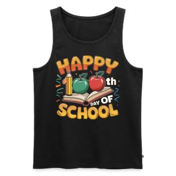 Joyeux 100e jour de l’école coloré filles garçons cadeau - Débardeur bio Premium Homme - noir - Devant - Michal (187cm)