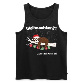 Faultier-Weihnachten für Weihnachtsmuffel - Männer Premium Bio Tank Top - Schwarz - Vorne - Michal (187cm)