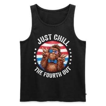 Just Chill The Fourth Out 4th Of July Bigoot - Men's Premium Organic Tank Top - black - Front - Michal (187cm)