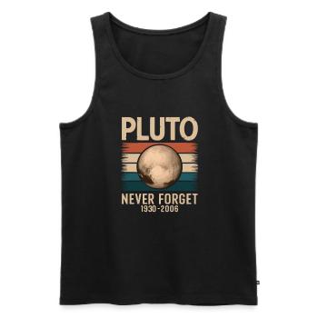 Never forget Pluto - Men's Premium Organic Tank Top - black - Front - AI Model Male 178 light (178cm)