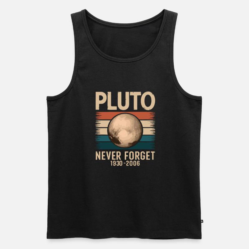Never forget Pluto - Männer Premium Bio Tank Top - Schwarz