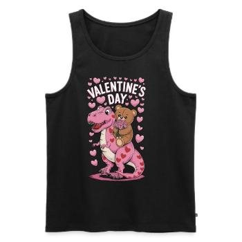 T. Rex Valentinstag - Männer Premium Bio Tank Top - Schwarz - Vorne - Michal (187cm)