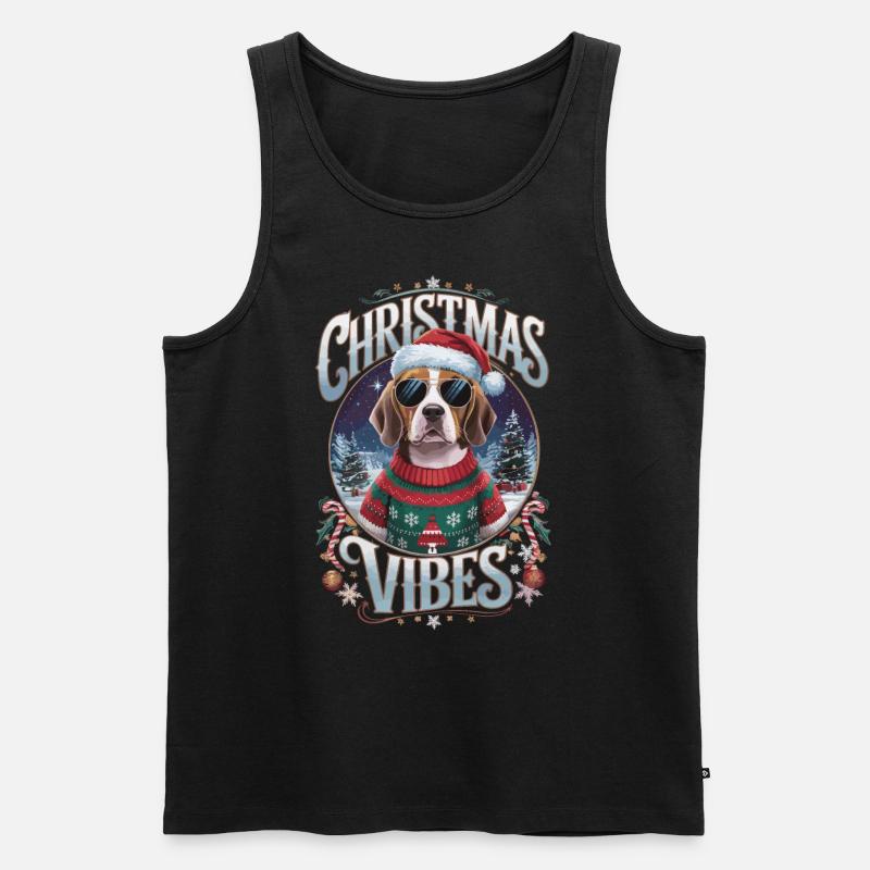 Beagle Christmas Vibes - Männer Premium Bio Tank Top - Schwarz
