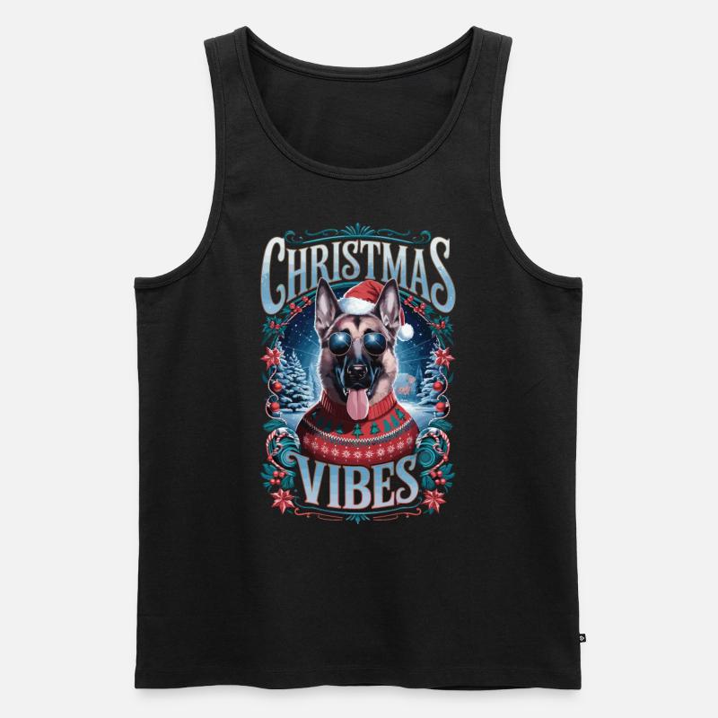 Schäferhund Christmas Vibes - Männer Premium Bio Tank Top - Schwarz