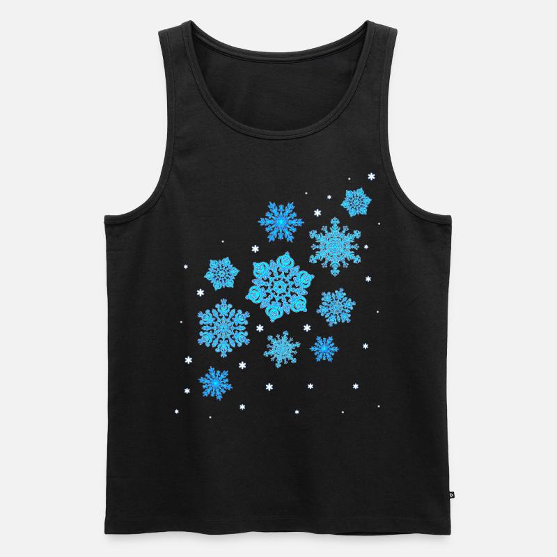 Schneeflocken Mandala - Männer Premium Bio Tank Top - Schwarz