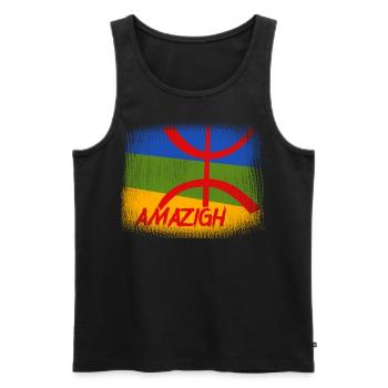 Amazigh Mon Origine Maroc Algeria Rif Souss Kabyle - Men's Premium Organic Tank Top - black - Front - AI Model Male 178 light (178cm)
