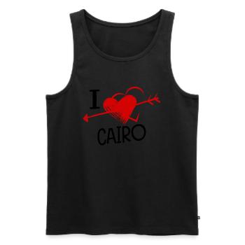 I Love Cairo Herz und Pfeil Stadt Liebe Souvenir - Männer Premium Bio Tank Top - Schwarz - Vorne - AI Model Male 178 light (178cm)