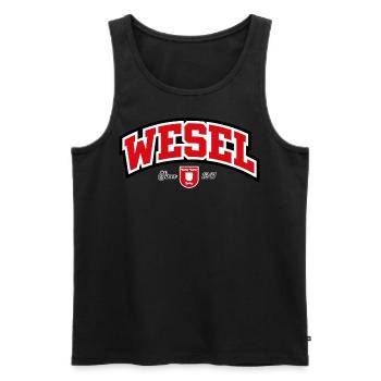 Wesel - Männer Premium Bio Tank Top - Schwarz - Vorne - AI Model Male 178 light (178cm)