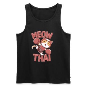 Miaou thaï - Débardeur bio Premium Homme - noir - Devant - Michal (187cm)