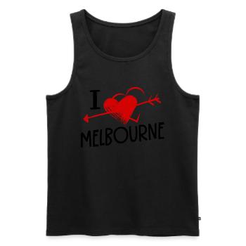 J’aime Melbourne Herz und Pfeil Stadt Liebe - Débardeur bio Premium Homme - noir - Devant - AI Model Male 178 light (178cm)