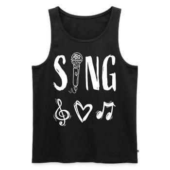 Music Singing Singer Female Singer Microphone - Men's Premium Organic Tank Top - black - Front - AI Model Male 178 light (178cm)