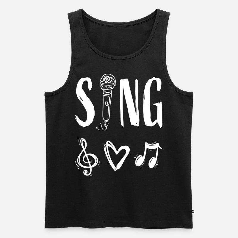 Musique Chanteuse Chanteuse Microphone - Débardeur bio Premium Homme - noir