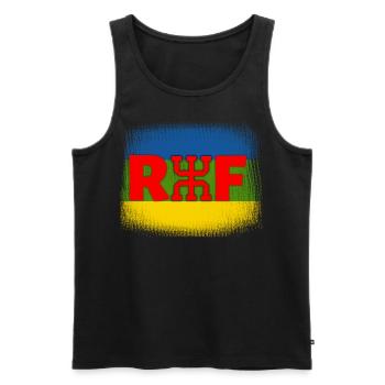 Rif Drapeau Amazigh - Débardeur bio Premium Homme - noir - Devant - AI Model Male 178 light (178cm)
