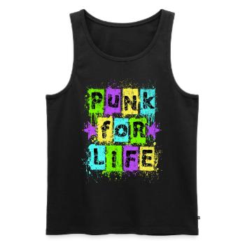 Punk For Life Neon Graffiti T-Shirt Design - Débardeur bio Premium Homme - noir - Devant - AI Model Male 178 light (178cm)