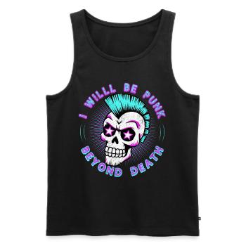 Neon Punk Rock Skull Design - Punk au-delà de la mort 80 - Débardeur bio Premium Homme - noir - Devant - AI Model Male 178 light (178cm)