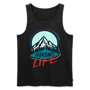 Hiking Life Hiking Mountains Alps Leisure Outdoor - Men's Premium Organic Tank Top - black - Front - AI Model Male 178 light (178cm)