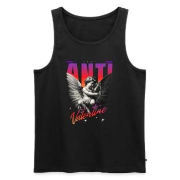 Streetwear anti Saint-Valentin - Débardeur bio Premium Homme - noir - Devant - Michal (187cm)