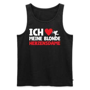 J’adore ma chérie blonde - Débardeur bio Premium Homme - noir - Devant - AI Model Male 178 light (178cm)