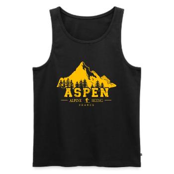 Aspen Ski Resort Rocky Mountains Souvenir - Men's Premium Organic Tank Top - black - Front - AI Model Male 178 light (178cm)