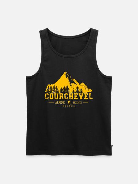 Station de ski de Courchevel Alpes françaises Souvenir - Débardeur bio Premium Homme - noir