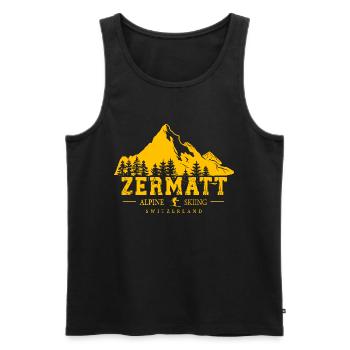 Zermatt Ski Resort Swiss Alps Souvenir - Männer Premium Bio Tank Top - Schwarz - Vorne - Michal (187cm)