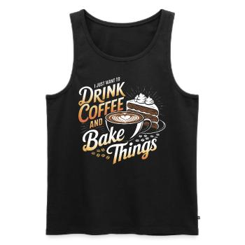 Drink Coffee and Bake Baking Baker Bakery Bakers - Männer Premium Bio Tank Top - Schwarz - Vorne - AI Model Male 178 light (178cm)