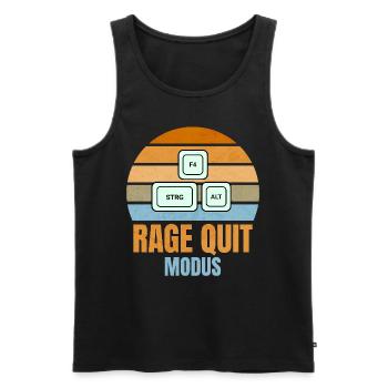 Rage Quit Modus – STRG + ALT + F4 für Gamer - Männer Premium Bio Tank Top - Schwarz - Vorne - Michal (187cm)