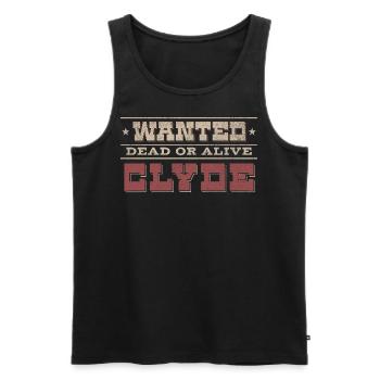 Bonnie and Clyde Wanted dead or alive Clyde - Männer Premium Bio Tank Top - Schwarz - Vorne - AI Model Male 178 light (178cm)