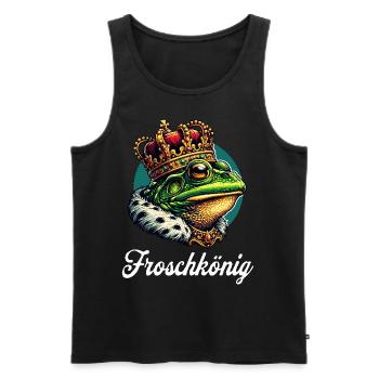 Froschkönig Krone Partner Fasching Karneval - Männer Premium Bio Tank Top - Schwarz - Vorne - Michal (187cm)