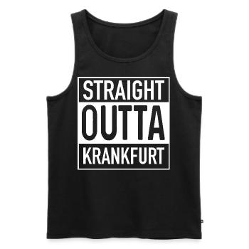 Ligne droite OUTTA KRANKFURT - Débardeur bio Premium Homme - noir - Devant - AI Model Male 178 light (178cm)