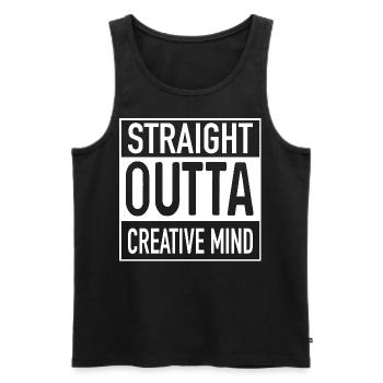 Straight OUTTA Creative Mind - Männer Premium Bio Tank Top - Schwarz - Vorne - AI Model Male 178 light (178cm)