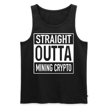 Straight OUTTA Mining Cypto - Débardeur bio Premium Homme - noir - Devant - AI Model Male 178 light (178cm)