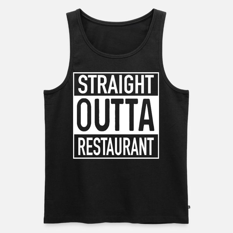 Straight OUTTA Restaurant - Männer Premium Bio Tank Top - Schwarz