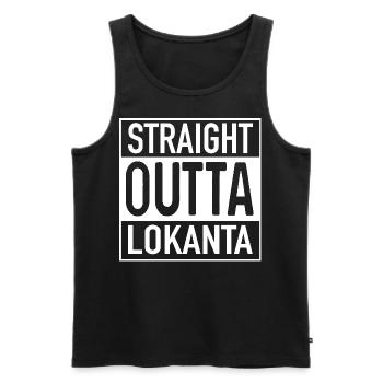 Tout droit OUTTA Lokanta - Débardeur bio Premium Homme - noir - Devant - AI Model Male 178 light (178cm)