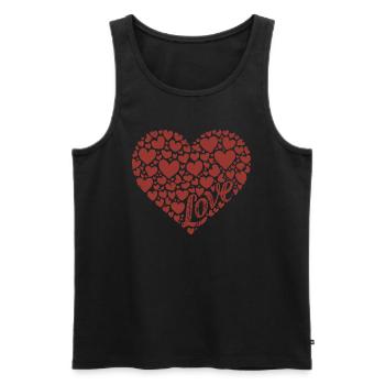 Coeurs d’amour - Débardeur bio Premium Homme - noir - Devant - Michal (187cm)