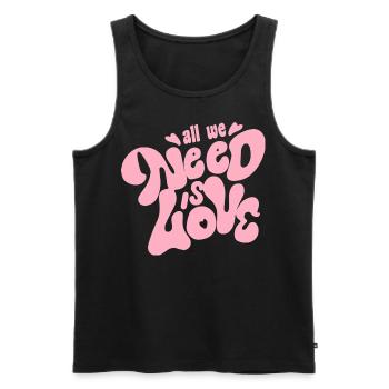 All we need is love - Men's Premium Organic Tank Top - black - Front - Michal (187cm)
