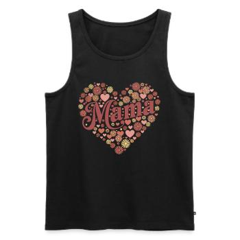 Coeur de maman avec des fleurs - Débardeur bio Premium Homme - noir - Devant - Michal (187cm)