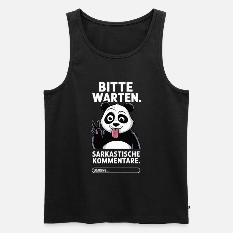 Sarkastischer Panda - Männer Premium Bio Tank Top - Schwarz