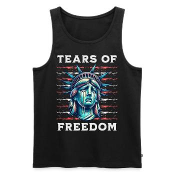 Statue of Liberty Liberty Tears of Liberty Art - Men's Premium Organic Tank Top - black - Front - AI Model Male 178 light (178cm)