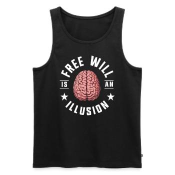 Le libre arbitre est une illusion drôle de conception de cerveau - Débardeur bio Premium Homme - noir - Devant - Michal (187cm)