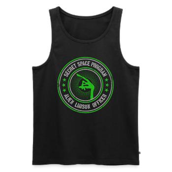 Geheimes Raumfahrtprogramm | UAPs Alien Liaison Officer - Männer Premium Bio Tank Top - Schwarz - Vorne - AI Model Male 178 light (178cm)