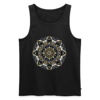 Mandala Modern Harmony Geometry Art - Men's Premium Organic Tank Top - black - Front - AI Model Male 178 light (178cm)