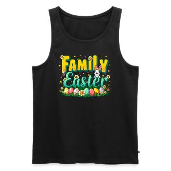 Family Easter - Ostern - Men's Premium Organic Tank Top - black - Front - AI Model Male 178 light (178cm)