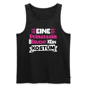 Eine Prinzessin Braucht Kein Kostüm - Männer Premium Bio Tank Top - Schwarz - Vorne - Michal (187cm)