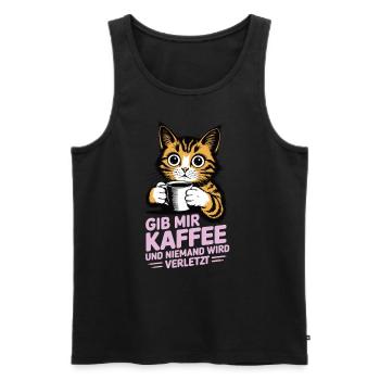Gib mir Kaffee und niemand wird verletzt - Männer Premium Bio Tank Top - Schwarz - Vorne - Michal (187cm)