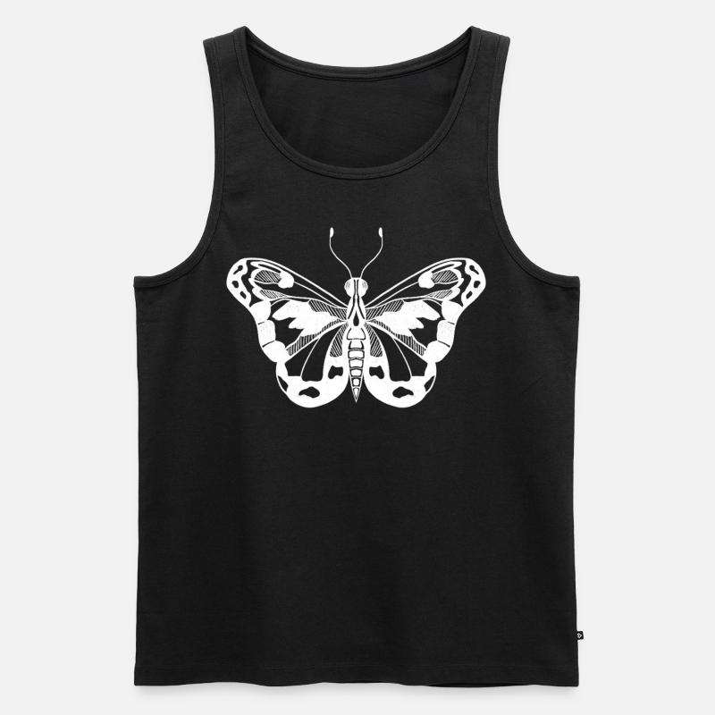 Schmetterling Minimal Design - Männer Premium Bio Tank Top - Schwarz